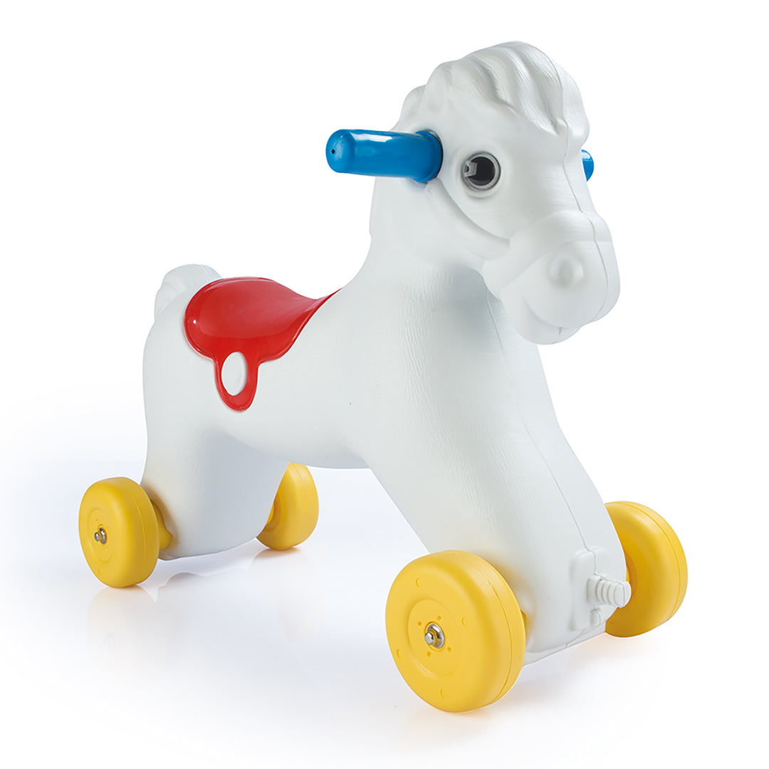 Dolu Wheeled Rocking Horse 2 in 1 Toddlers Ride On Toy and Removable Sled, White