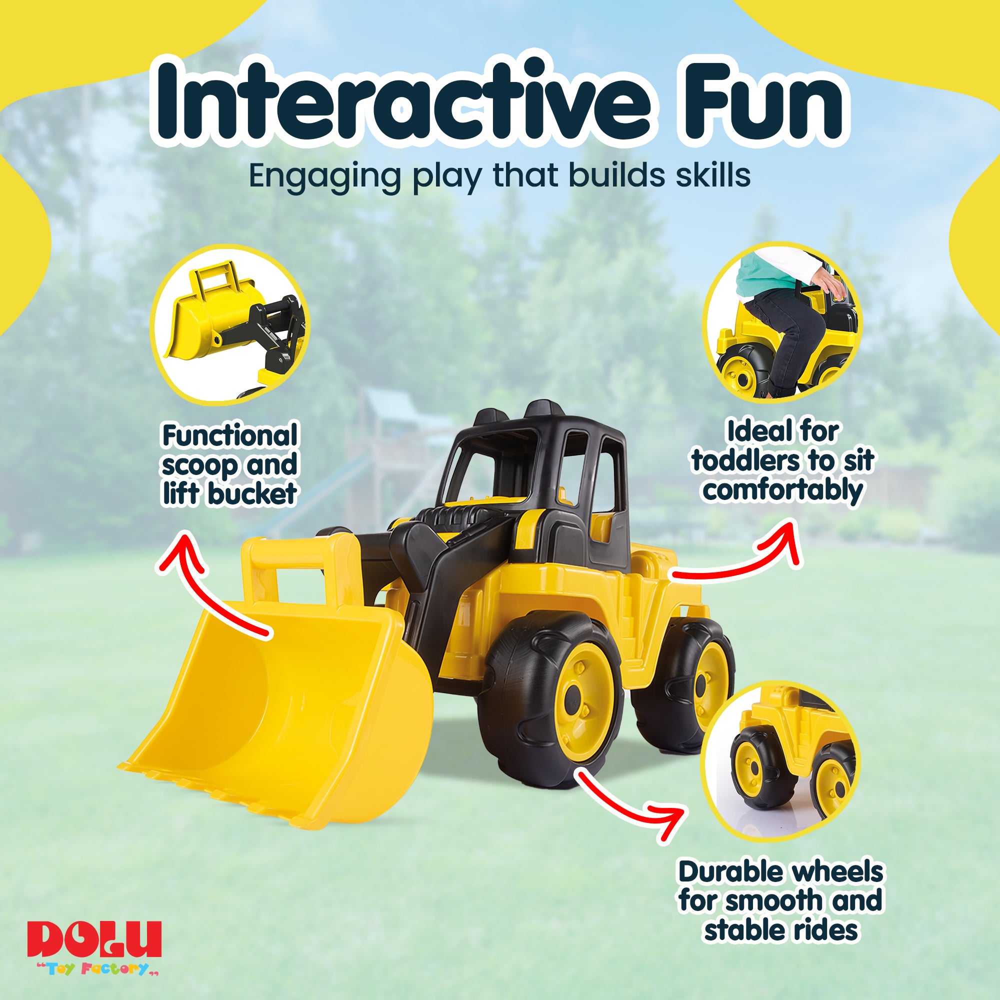 Dolu Excavator Super Loader Construction Toy Truck Vehicle, Ages 3+ (Open Box) - VMInnovations