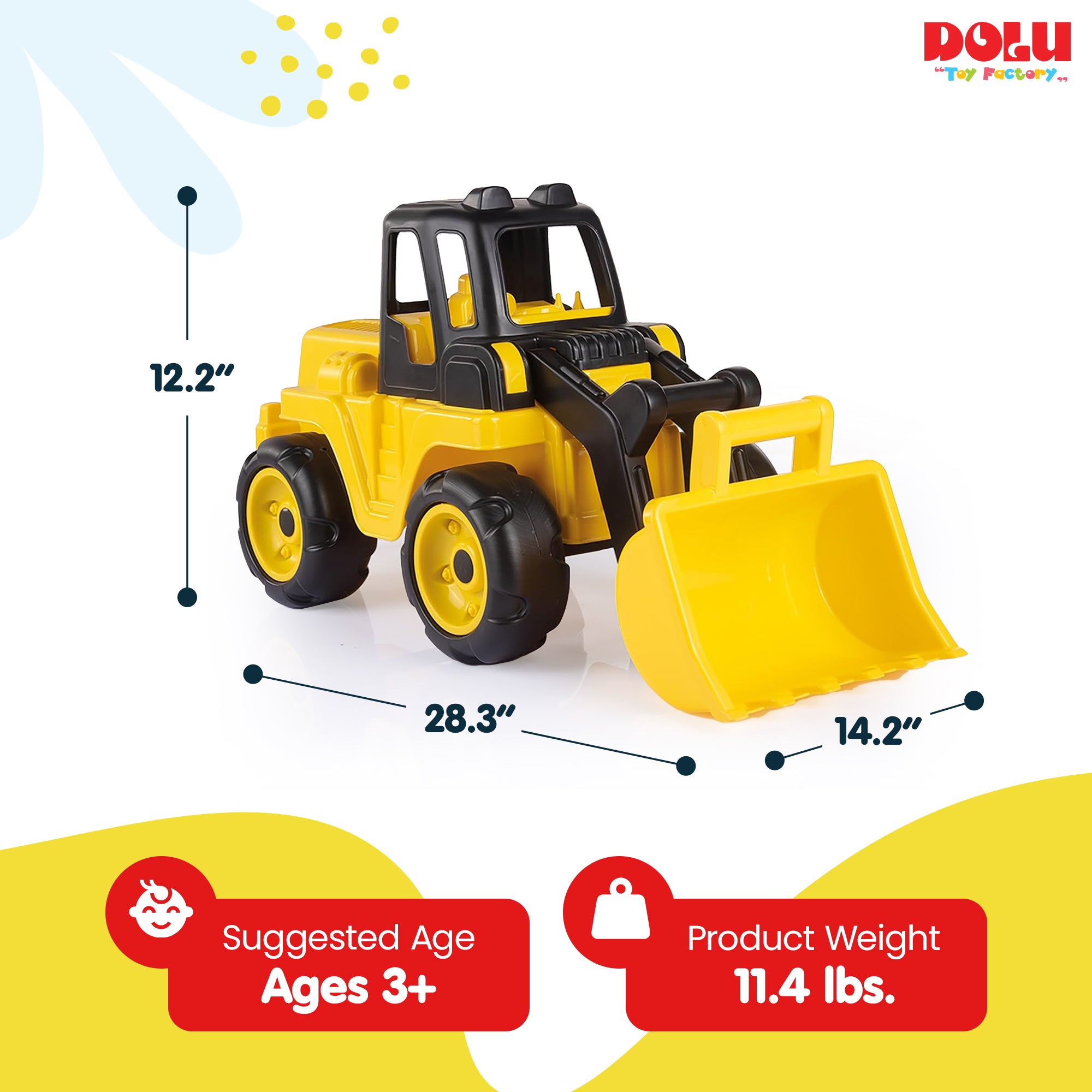 Dolu Excavator Super Loader Construction Toy Truck Vehicle, Ages 3+ (Open Box) - VMInnovations