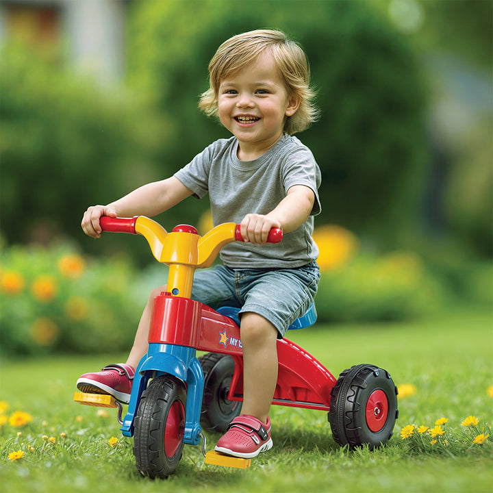 Dolu Trike for Toddlers, Tricycle for Kids Ages 2-5, Ride-On Toy with Horn, Red