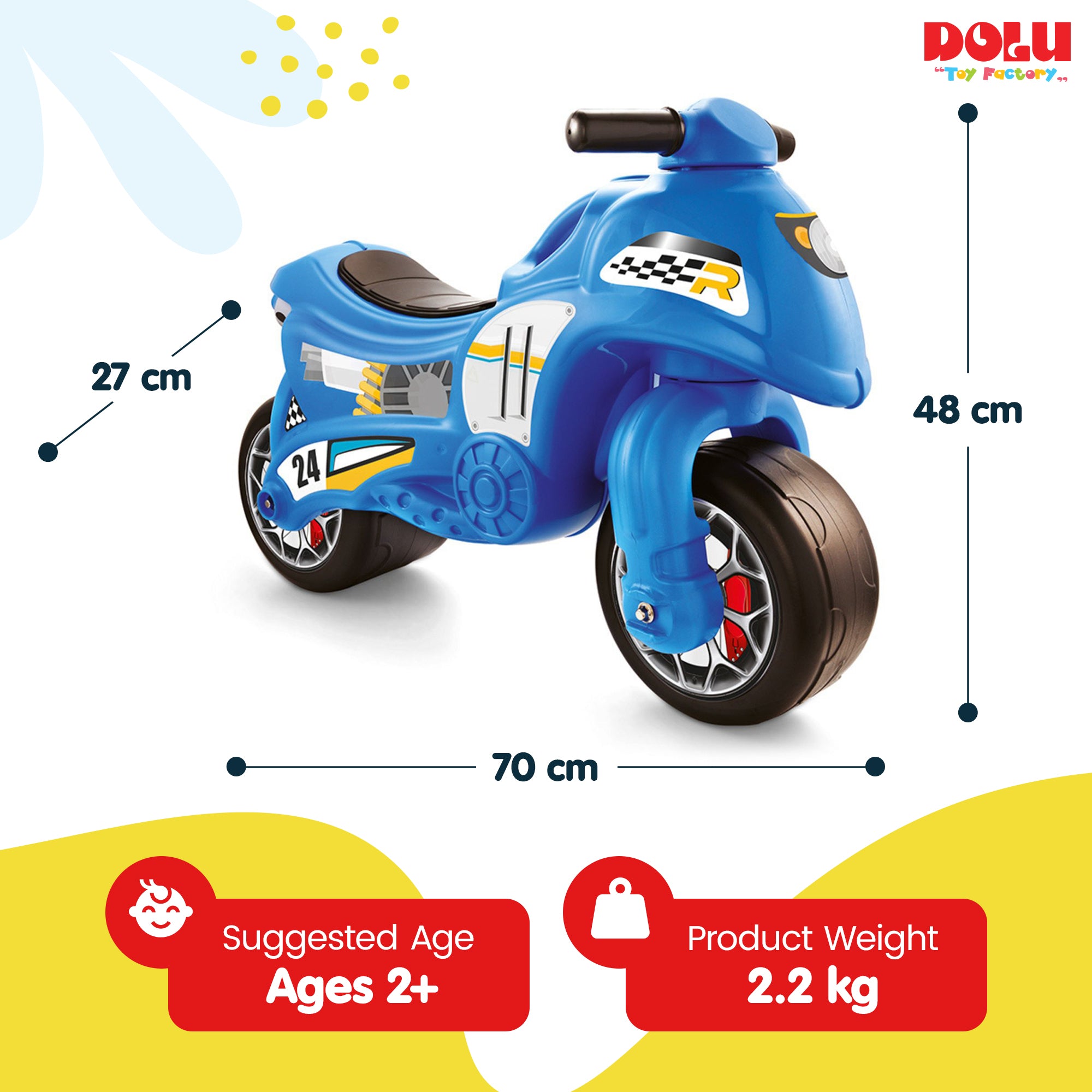 DOLU My First Moto Balance Ride-On, Foot-Powered Balancing Toddler Toy, (Used) - VMInnovations