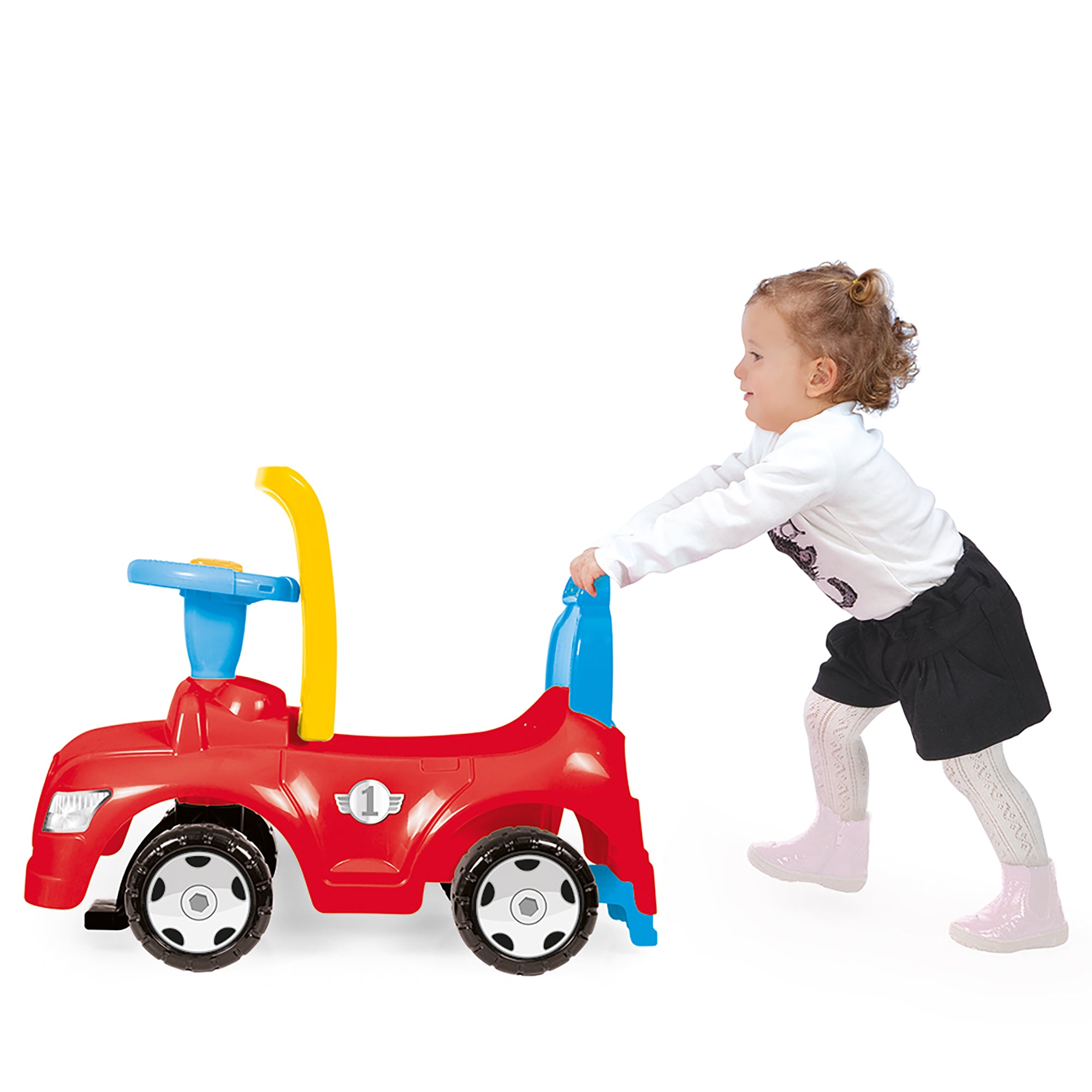 Dolu 2-in-1 Step Car Ride-On Toy & Walker, w/Under-Seat Storage (Open Box) - VMInnovations