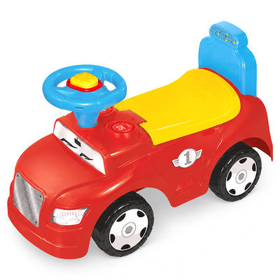 Dolu 2-in-1 Step Car Ride-On Toy and Walker, with Under-Seat Storage Compartment - VMInnovations