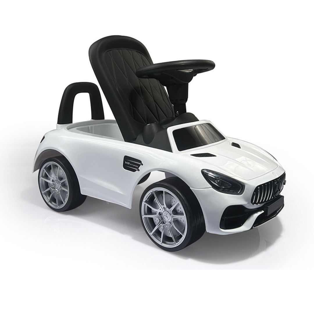 DOLU Ride-On Car for Toddlers, Foot-Powered Push Toy w/Horn for 12mo & Up, White