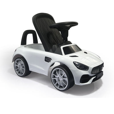 DOLU Ride-On Car for Toddlers, Foot-Powered Push Toy w/Horn for 12mo & Up, White - VMInnovations
