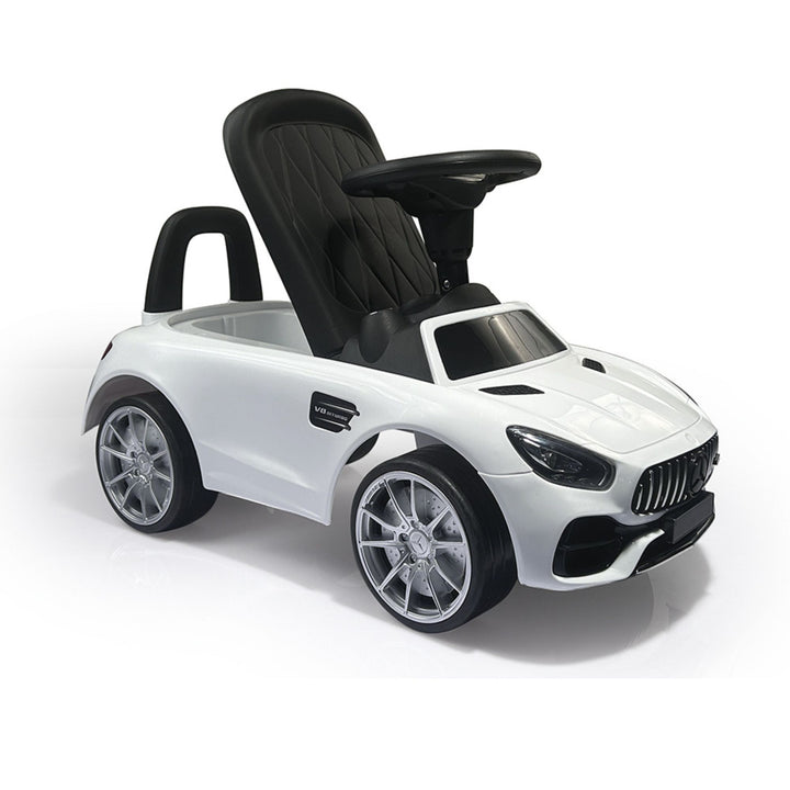 DOLU Ride-On Car for Toddlers, Foot-Powered Push Toy w/Horn for 12mo & Up, White