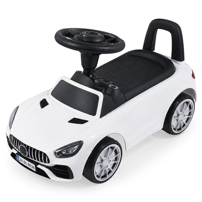 DOLU Ride-On Car for Toddlers, Foot-Powered Push Toy w/Horn for 12mo & Up, White - VMInnovations