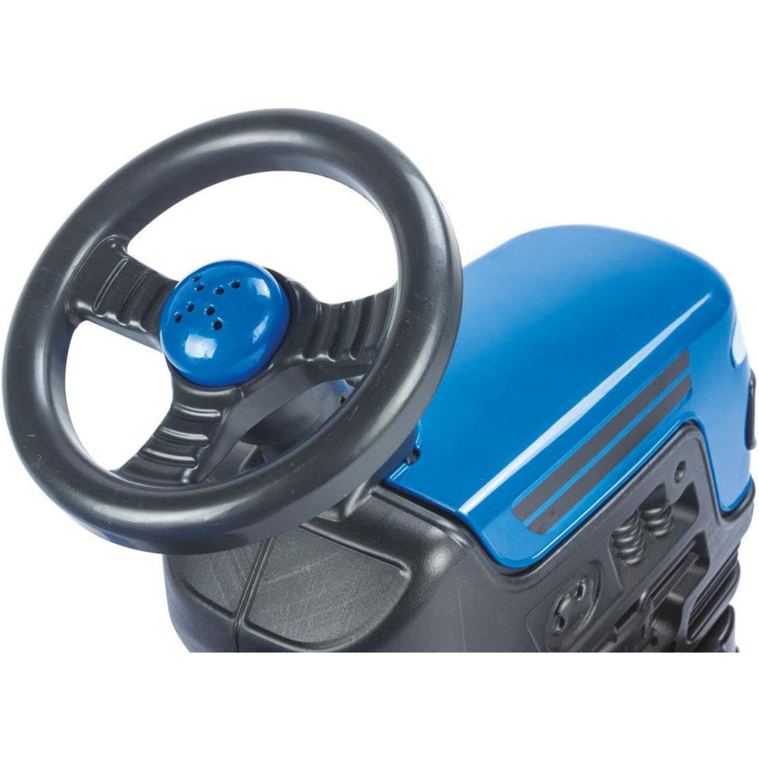 DOLU Ranchero Pedal Tractor with Horn, Kids Ride-On Toy for 3 Years and Up, Blue