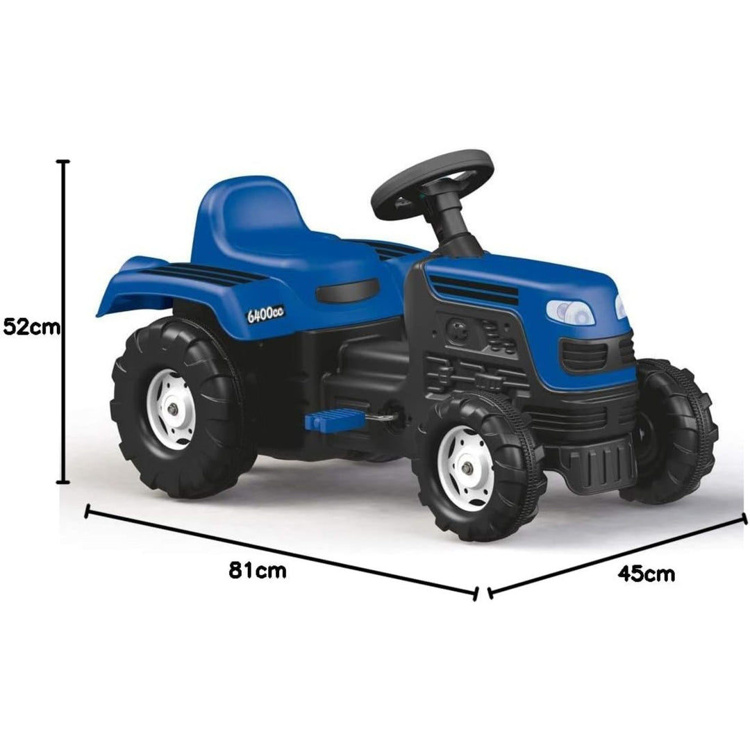 DOLU Ranchero Pedal Tractor with Horn, Kids Ride-On Toy for 3 Years and Up, Blue