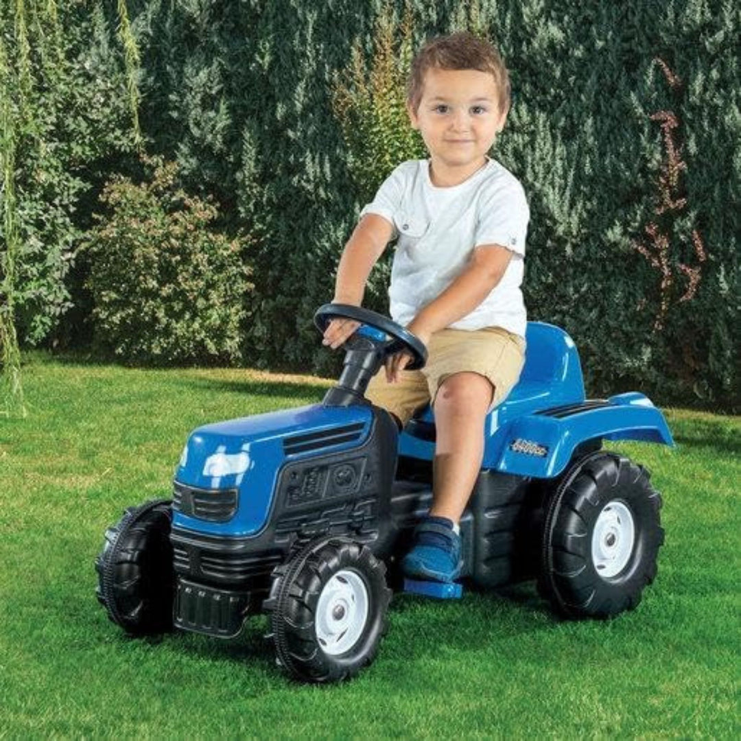 DOLU Ranchero Pedal Tractor with Horn, Kids Ride-On Toy for 3 Years and Up, Blue