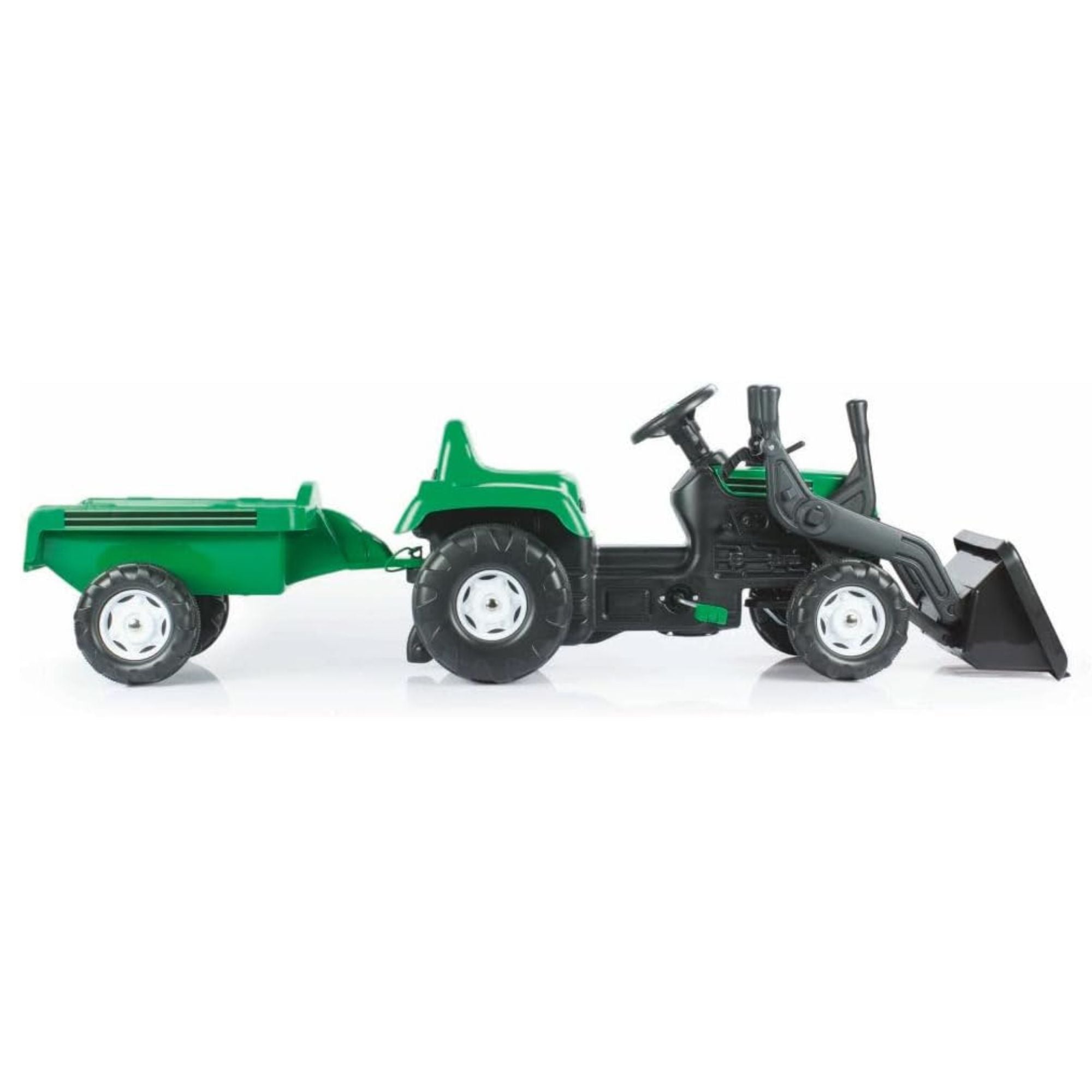 DOLU Pedal Tractor with Full Ranchero Trailer Toy w/ Front Loader (Open Box)