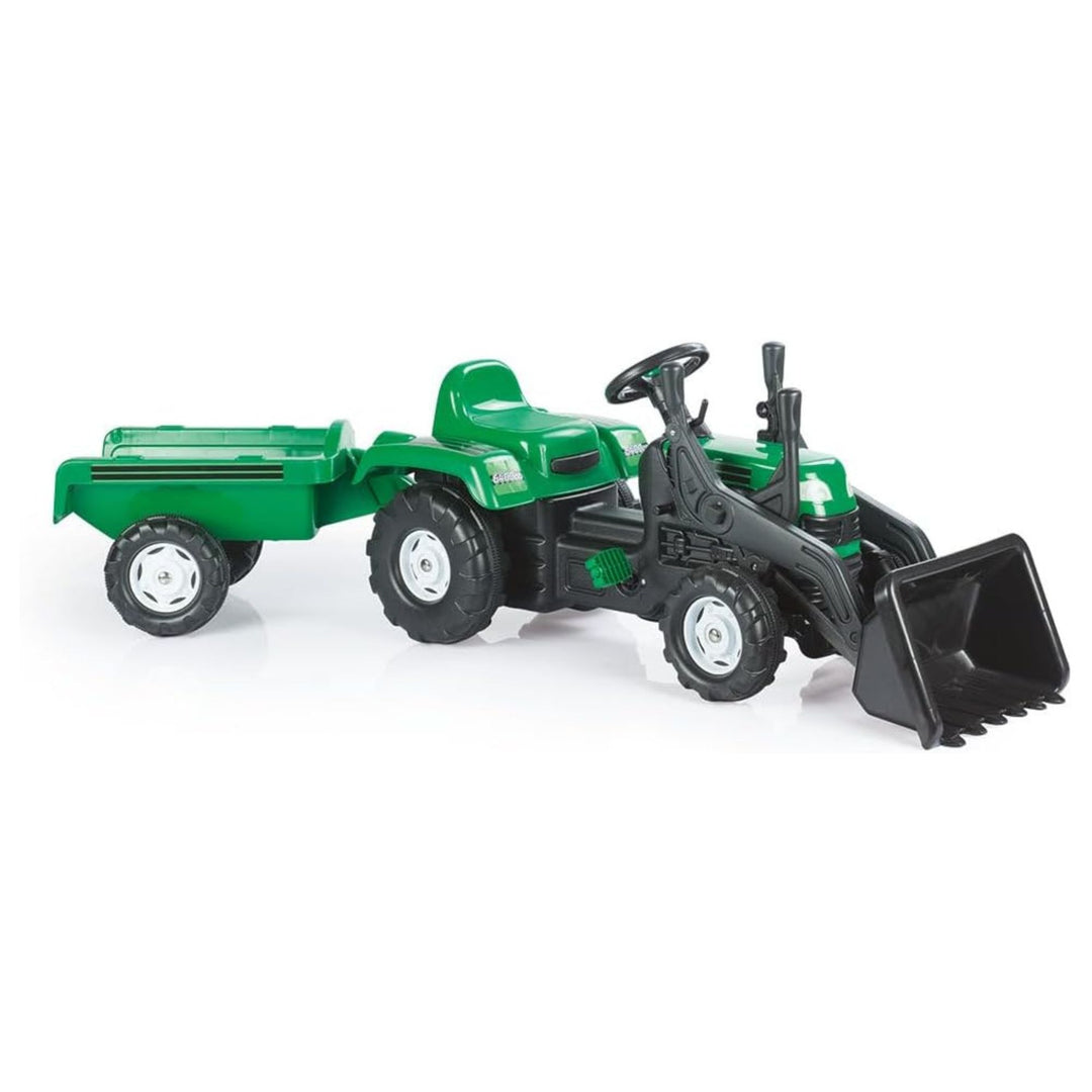 DOLU Pedal Tractor with Full Ranchero Trailer, Kids Ride On Toy w/ Front Loader