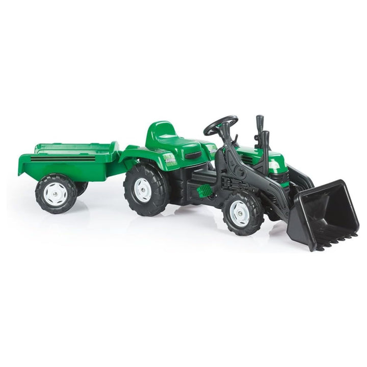 DOLU Pedal Tractor with Full Ranchero Trailer, Kids Ride On Toy w/ Front Loader