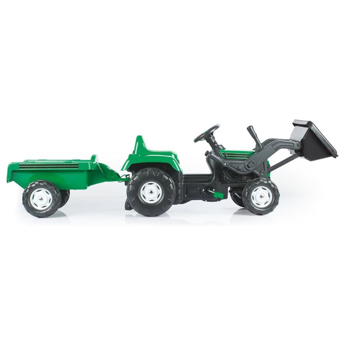 DOLU Pedal Tractor with Full Ranchero Trailer Toy w/ Front Loader (Open Box)