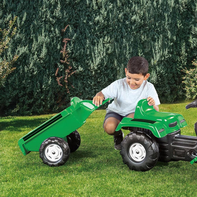 DOLU Pedal Tractor with Full Ranchero Trailer Toy w/ Front Loader (Open Box)
