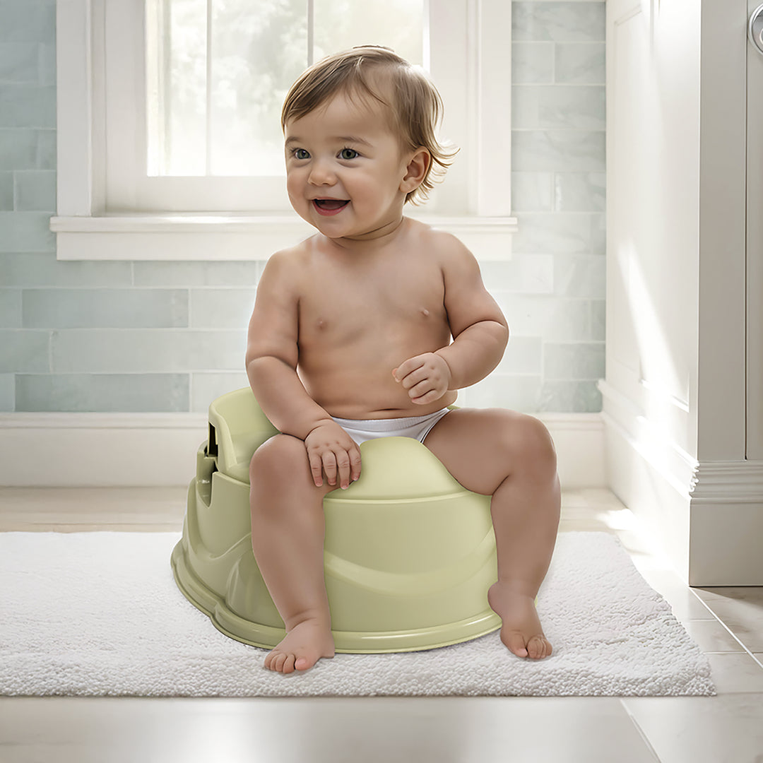 Dolu Nuve 3-in-1 Potty, Toilet Adapter, and Step Stool, Ergonomic Design, Green