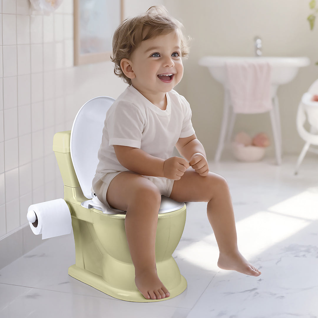 Dolu Nuve Educational XL Potty, Flip-Top Lid for Children 18 Months & Up, Green