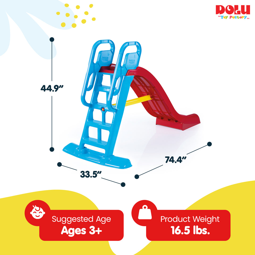 DOLU Big Splash Slide for Indoor or Outdoor Use, Water Connection Feature, Red