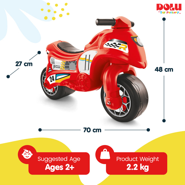 DOLU My First Moto Balance Ride-On, Foot-Powered Balancing Toddler Toy, Red