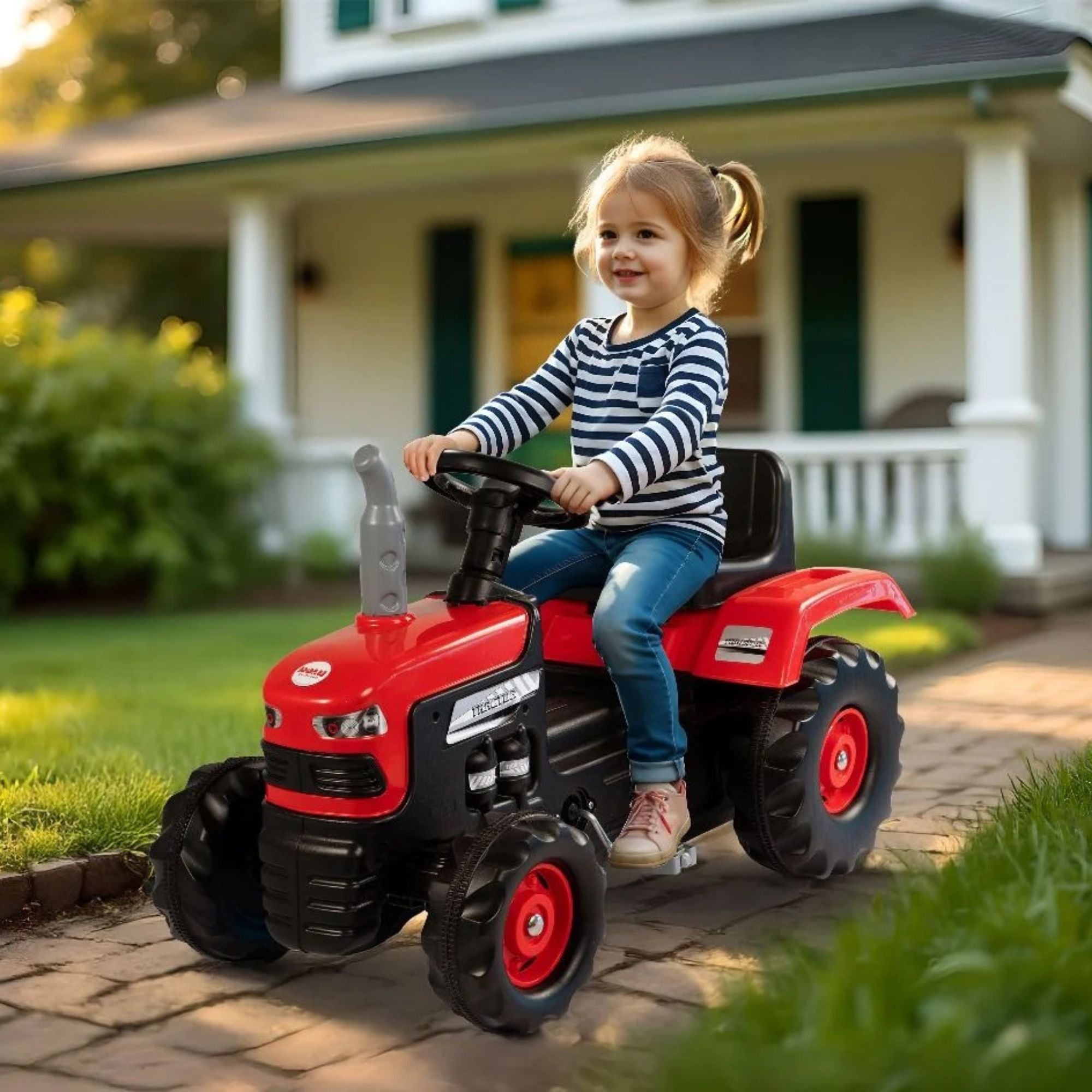 DOLU Pedal Tractor Ride On Toy, Durable Outdoor Car for Kids Ages 3 and Up, Red - VMInnovations