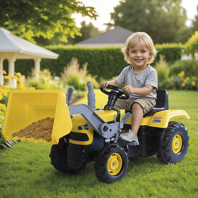 DOLU Kids Pedal Tractor and Excavator Ride On Toy with Adjusting Seat (Open Box)
