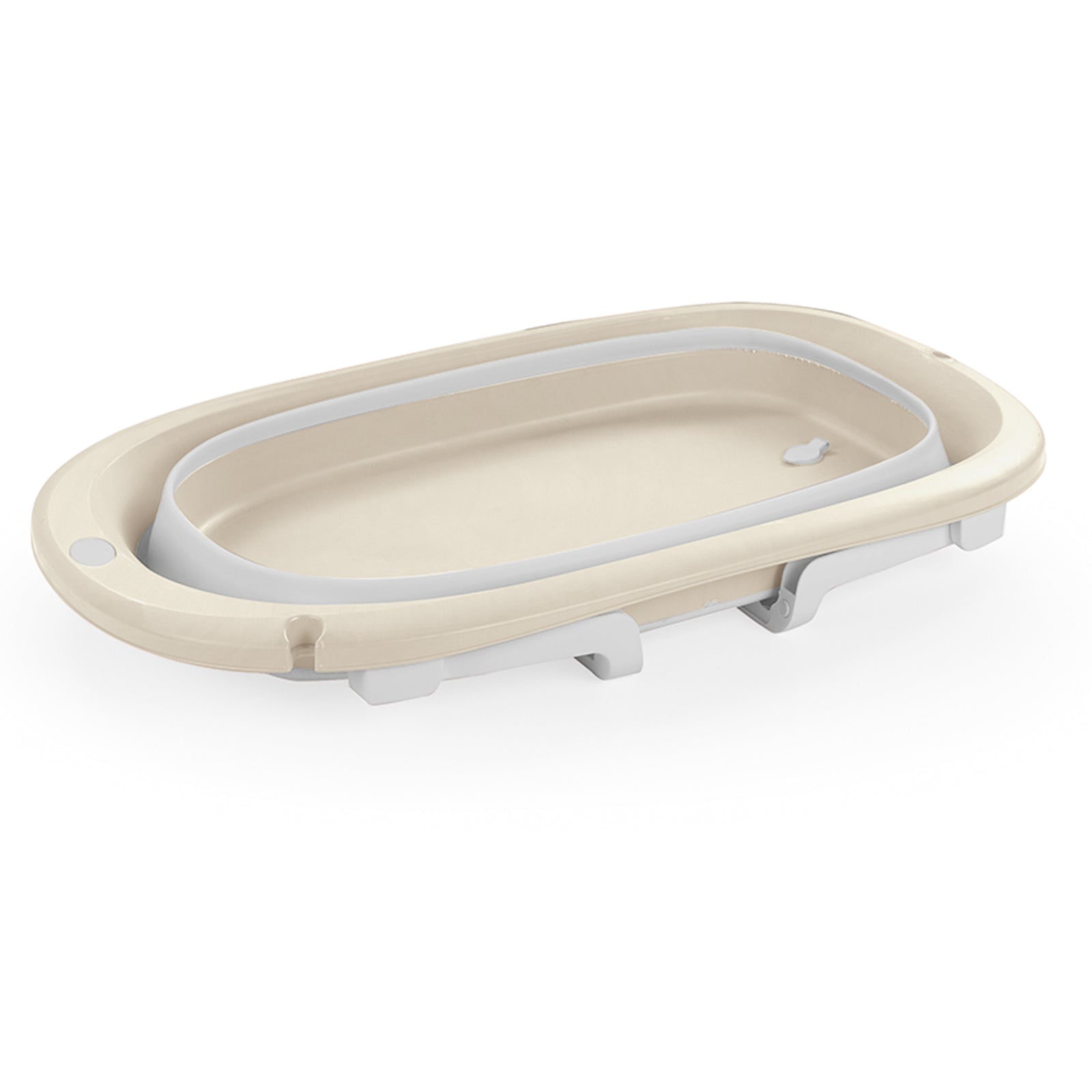Dolu Nuve Foldable Baby Bathtub Collapsible Infant Bath Tub for Newborns, Beige - VMInnovations
