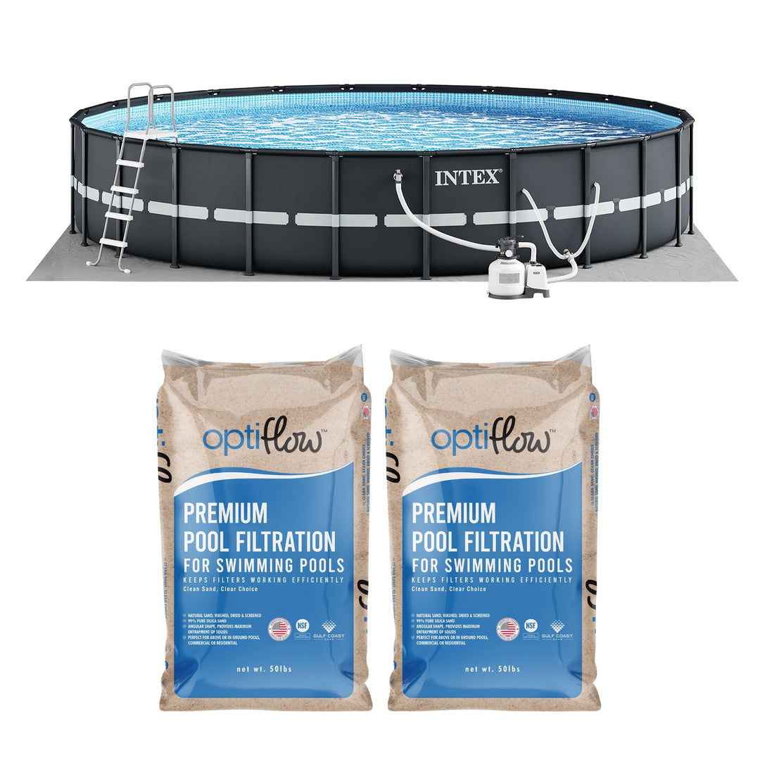 Intex Ultra XTR 24' x 52" Round Above Ground Pool & 2 Pack OptiFlow Filter Sand