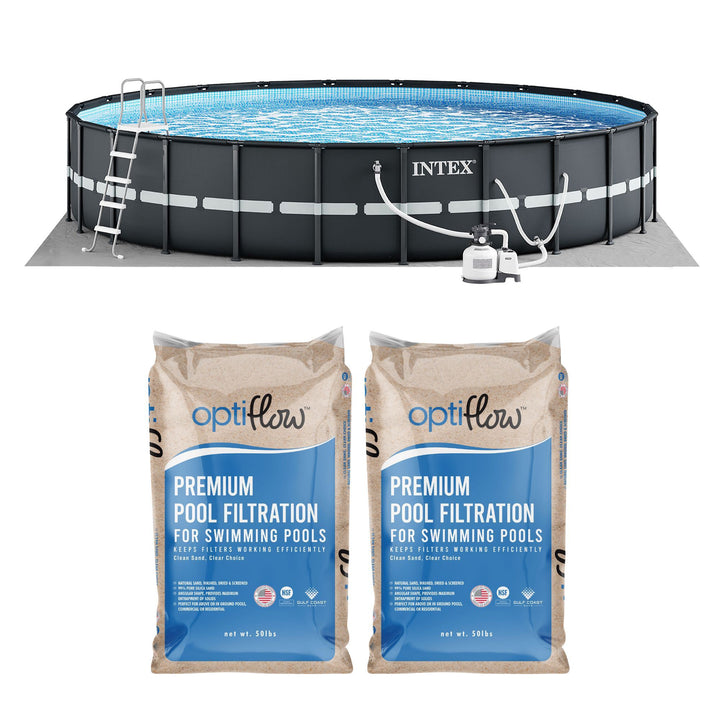 Intex Ultra XTR 26' x 52" Round Above Ground Pool & 2 Pack OptiFlow Filter Sand