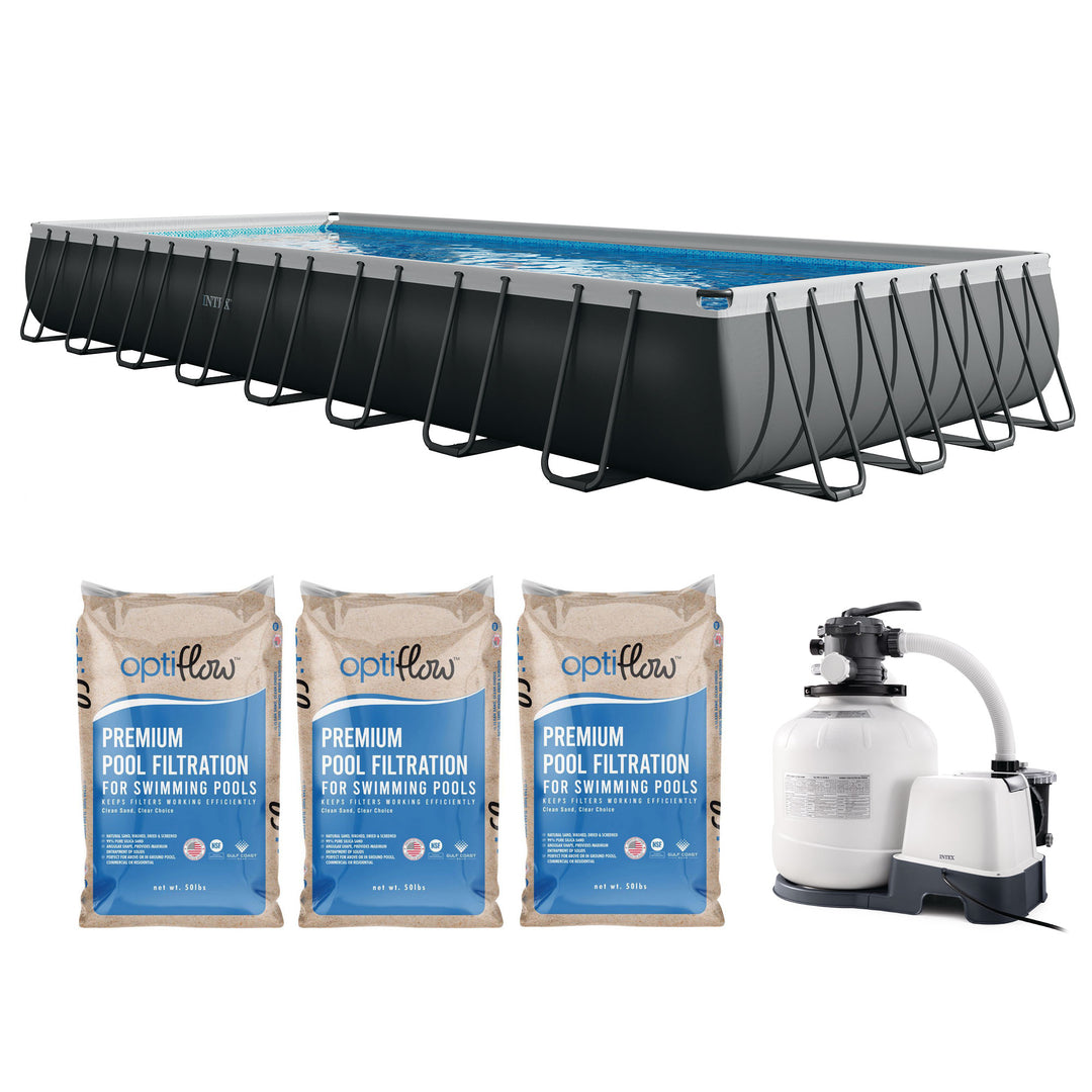 Intex Ultra XTR 32' x 16' x 52" Above Ground Pool & OptiFlow Premium Filter Sand - VMInnovations