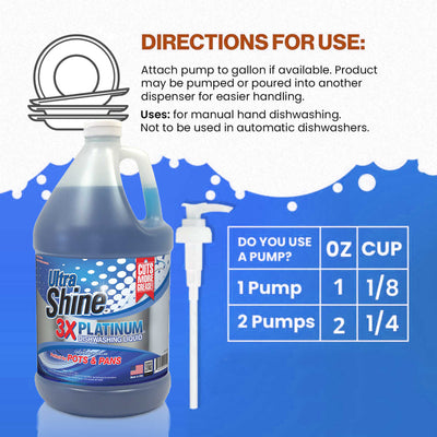 Ultra Shine™ 4 Pack 3X Platinum™ Dishwashing Liquid Grease Remover, 1 Gallon - VMInnovations