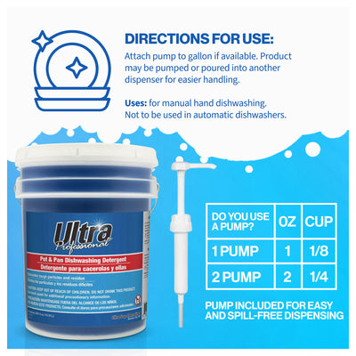 Ultra Professional™ 5 Gal Pots & Pans Dishwashing Detergent Fresh Scent, Blue - VMInnovations
