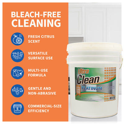 Ultra Clean Platinum Multipurpose Cleaner, Non-Abrasive, Citrus Scent, 5 Gallons - VMInnovations