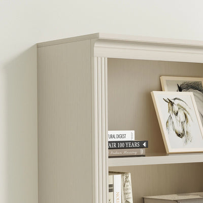 VAUXHILL & CO. Halston Multi-Depth Bookcase, Adjustable Shelving Unit, Doors, Cream