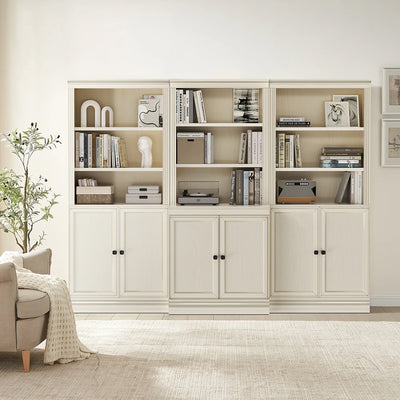 VAUXHILL & CO. Halston Standard Bookcase, Doors, Adjustable Shelf Unit, Cream