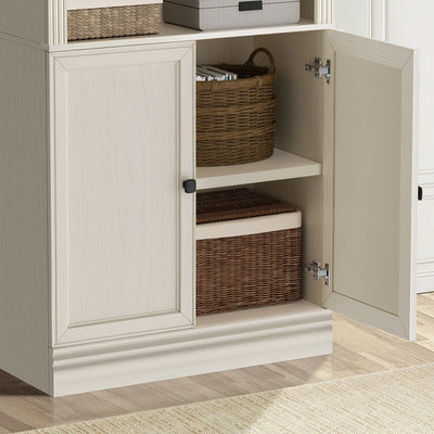 VAUXHILL & CO. Halston Standard Bookcase, Doors, Adjustable Shelf Unit, Cream