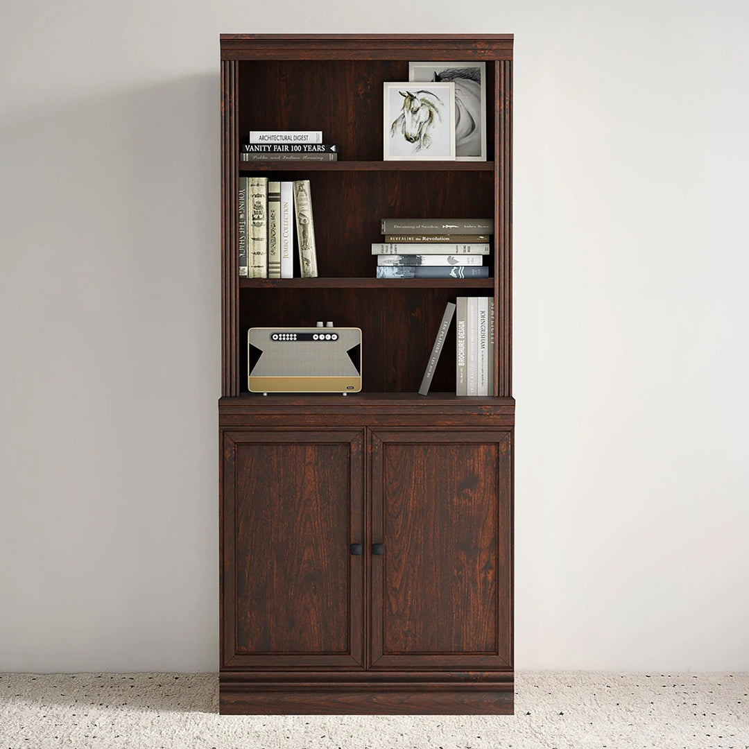 VAUXHILL & CO. Halston Multi-Depth Bookcase Adjustable Shelf, Doors(Open Box)