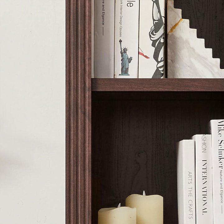 VAUXHILL & CO. Halston Narrow Bookcase, Adjustable Open Shelving Unit, Cherry