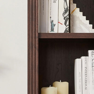 VAUXHILL & CO. Halston Narrow Bookcase, Adjustable Open Shelving Unit, Cherry
