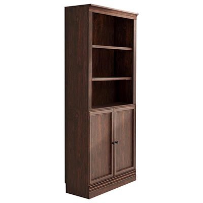 VAUXHILL & CO. Halston Standard Bookcase, Doors, Adjustable Shelf Unit, Cherry - VMInnovations