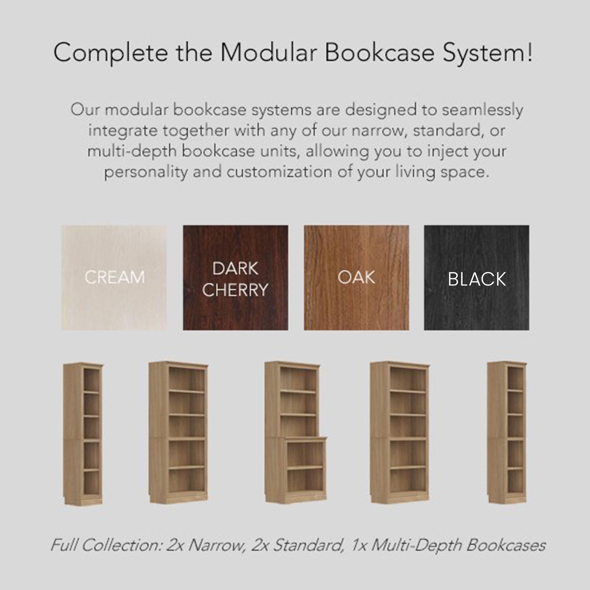 VAUXHILL & CO. Halston Standard Bookcase, Doors, Shelving Unit, Oak (Open Box) - VMInnovations