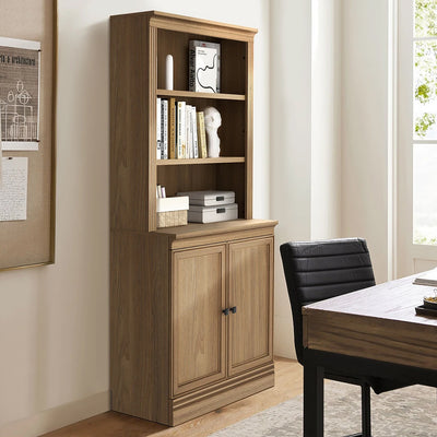 VAUXHILL & CO. Multi-Depth Bookcase Adjustable Shelving Unit, Oak (Open Box) - VMInnovations