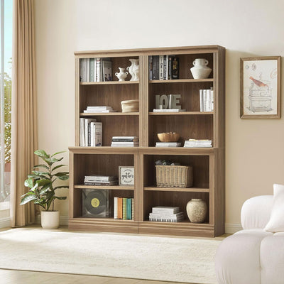 VAUXHILL & CO. Halston Multi-Depth Bookcase, Adjustable Shelving Unit (Open Box)
