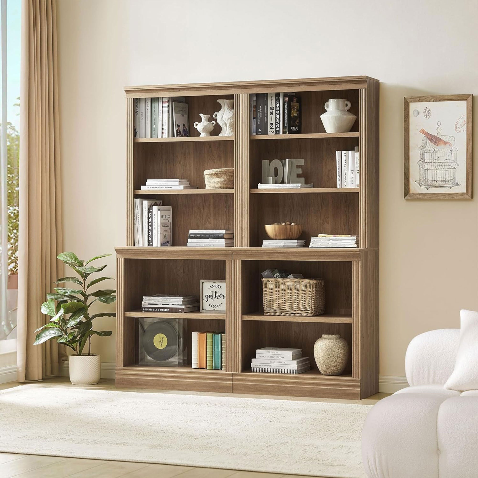 VAUXHILL & CO. Halston Multi-Depth Bookcase, Adjustable Shelving Unit (Open Box) - VMInnovations