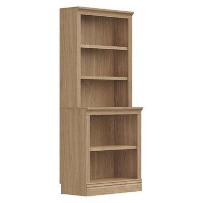 VAUXHILL & CO. Halston Multi-Depth Bookcase, Adjustable Shelving Unit, Oak
