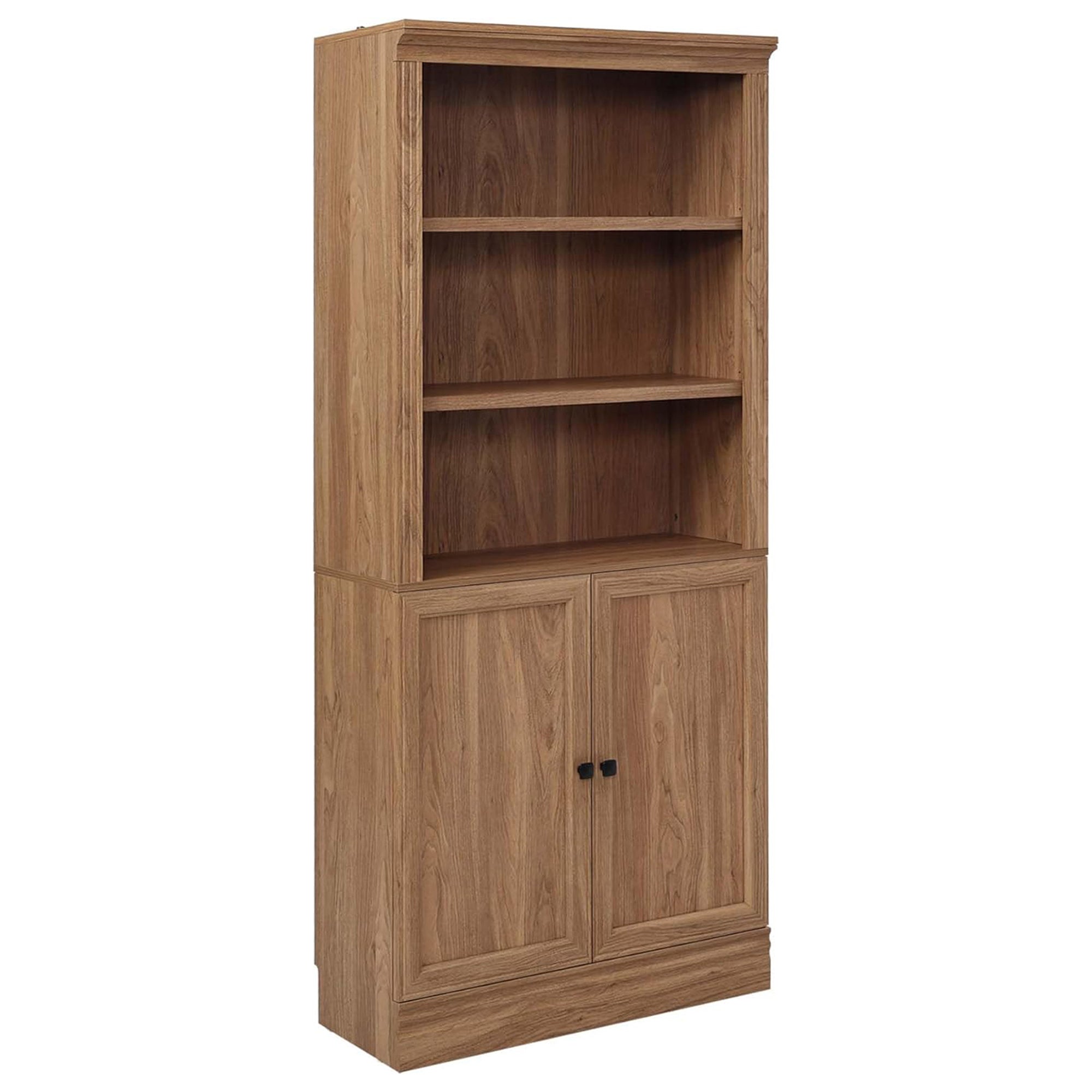 VAUXHILL & CO. Halston Standard Bookcase, Doors, Shelving Unit, Oak (Open Box) - VMInnovations