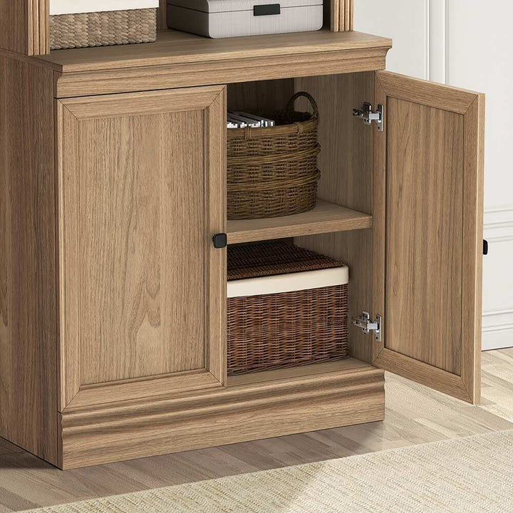 VAUXHILL & CO. Multi-Depth Bookcase Adjustable Shelving Unit, Oak (Open Box)