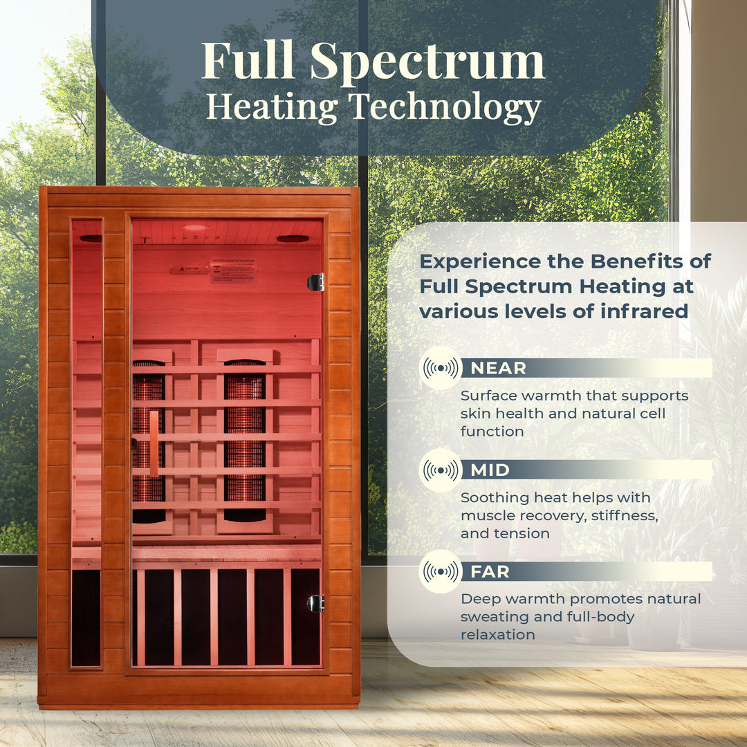 Dynamic Saunas 2-Person Full Spectrum Infrared Sauna Lighting, Speakers, Cardoba