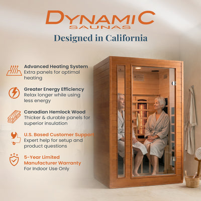 Dynamic Saunas 2-Person Full Spectrum Infrared Sauna Lighting,Speakers(Open Box) - VMInnovations
