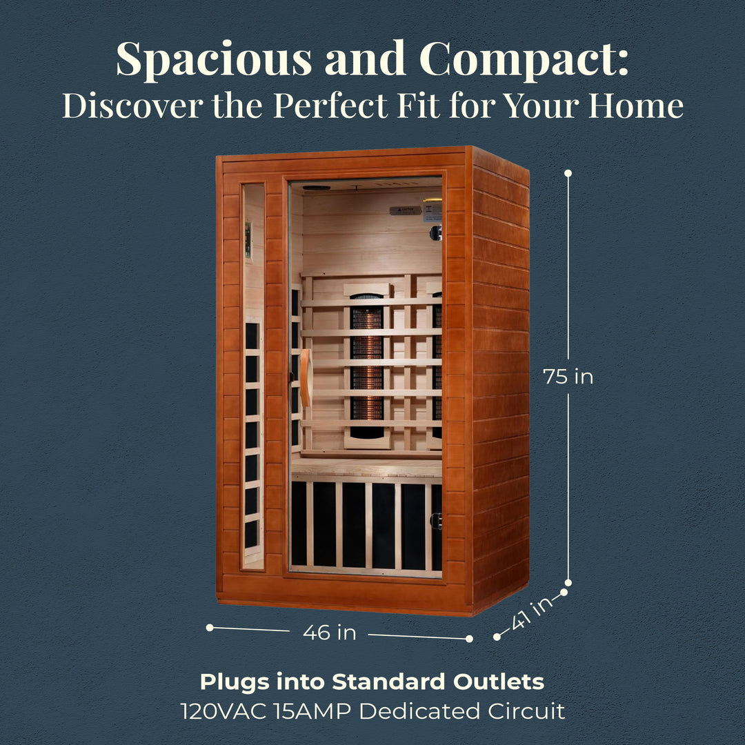 Dynamic Saunas 2-Person Full Spectrum Infrared Sauna Lighting, Speakers, Cardoba