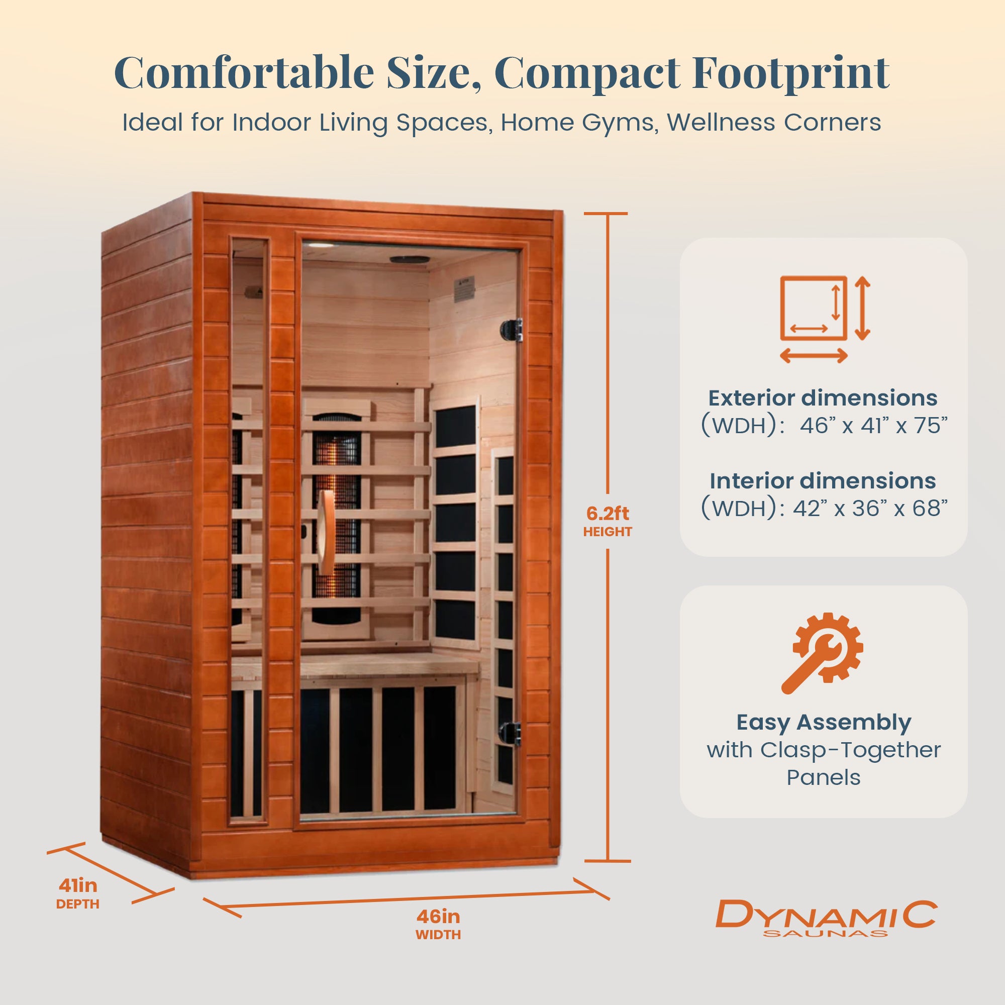 Dynamic Saunas 2-Person Full Spectrum Infrared Sauna Lighting,Speakers(Open Box) - VMInnovations
